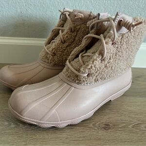 Sperry Top Sider Womens Size 8.5 Syren Gulf Sherpa Rose All Weather Duck Boots